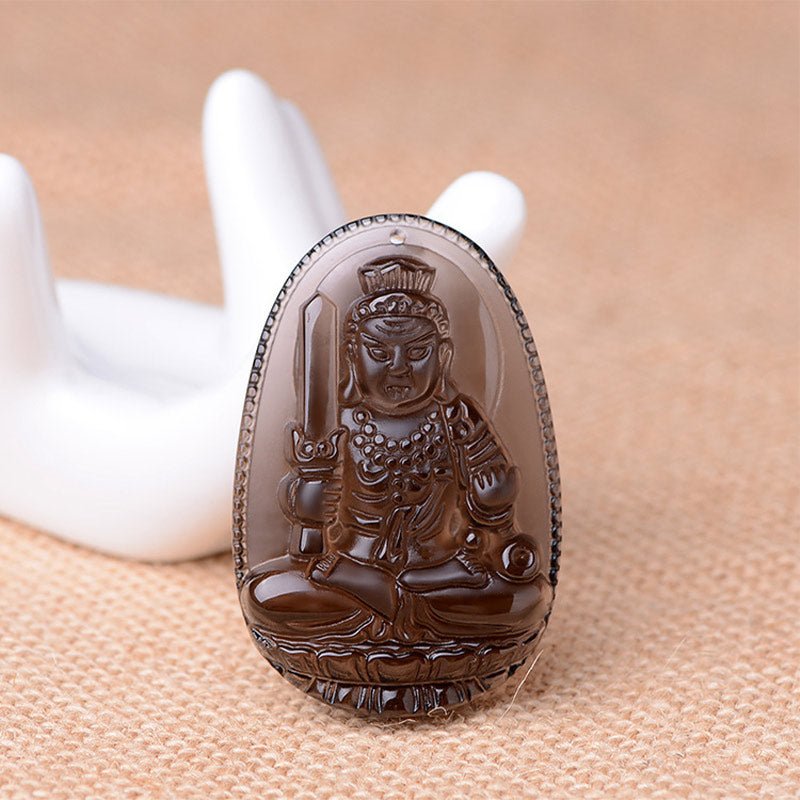 Buddha Stones Chinese Zodiac Obsidian Protection Necklace - Image 9