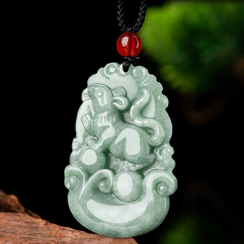 Buddha Stones Natural Green Jade 12 Chinese Zodiac Luck Prosperity Necklace Pendant - Image 4