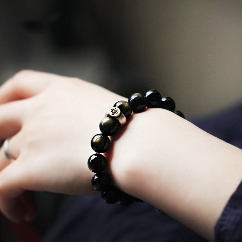 Buddha Stones Chinese Zodiac Natal Buddha Obsidian Purification Bracelet - Image 7