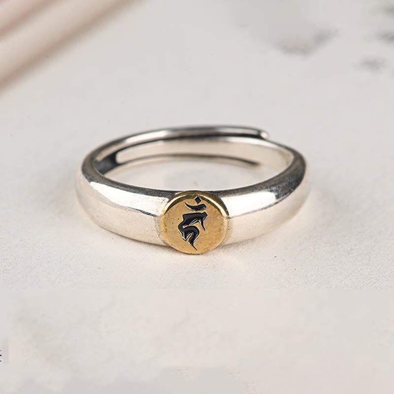 Buddha Stones Tibetan Om Mani Padme Hum Carved Chinese Zodiac Natal Buddha Peace Ring - Image 33