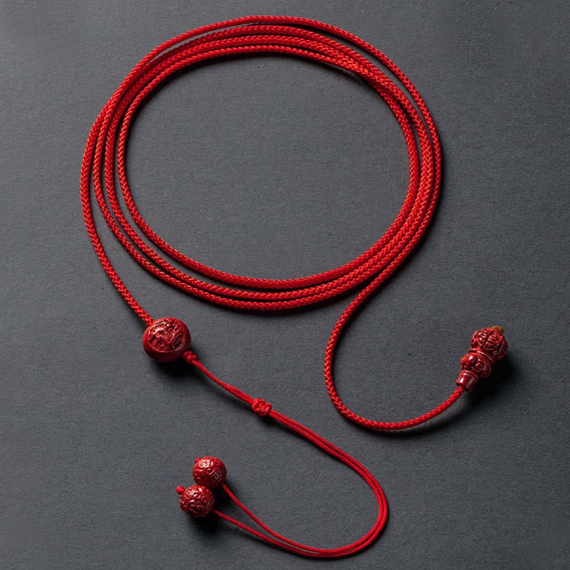 Buddha Stones Natural Cinnabar Chinese Zodiac Gourd Calm Blessing Red String Belly Chain - Image 14