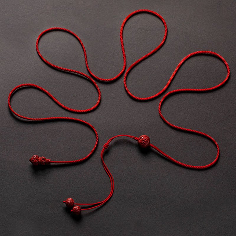 Buddha Stones Natural Cinnabar Chinese Zodiac Gourd Calm Blessing Red String Belly Chain - Image 15