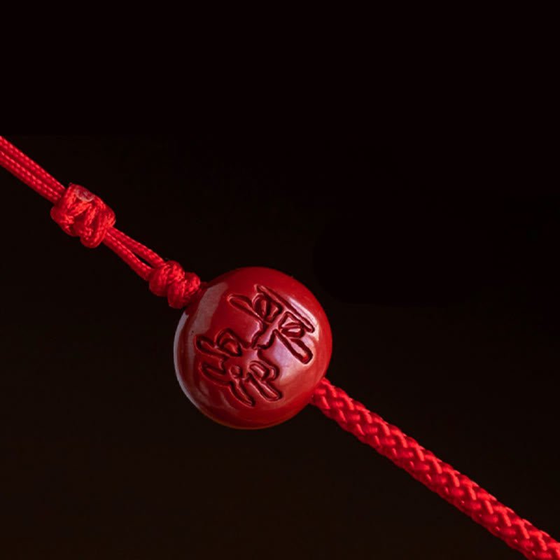 Buddha Stones Natural Cinnabar Chinese Zodiac Gourd Calm Blessing Red String Belly Chain - Image 12