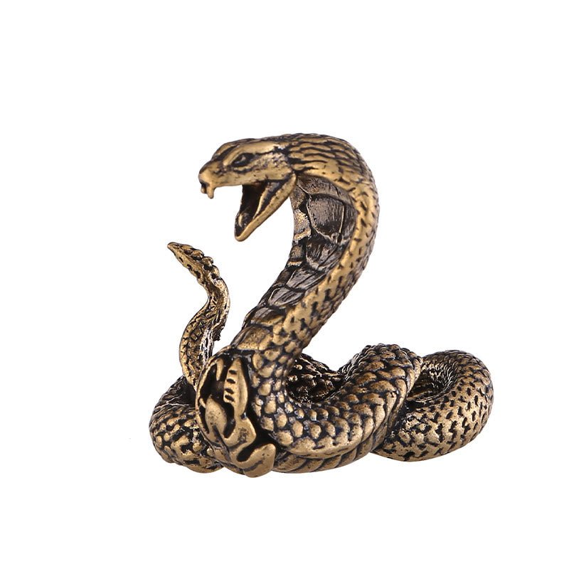 Buddha Stones Mini Small Year of the Snake Cobra Brass Copper Home Decoration - Image 5
