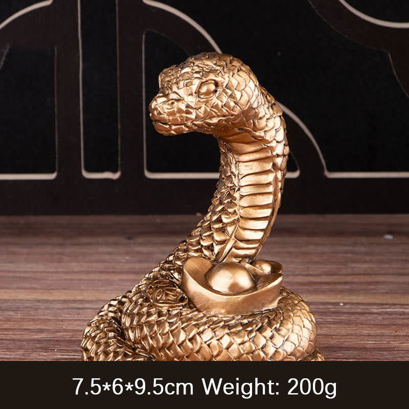Buddha Stones Year Of The Snake Gold Ingots Copper Coins Wealth Resin Statue Home Decoration - Image 13