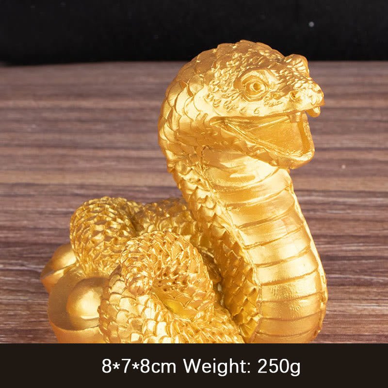 Buddha Stones Year Of The Snake Gold Ingots Copper Coins Wealth Resin Statue Home Decoration - Image 9