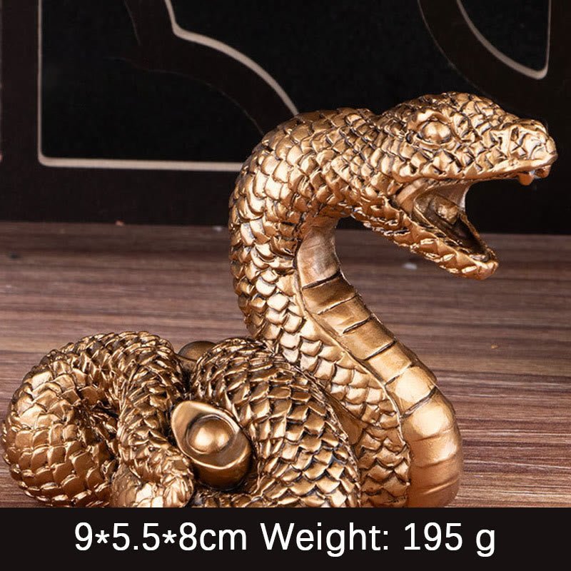 Buddha Stones Year Of The Snake Gold Ingots Copper Coins Wealth Resin Statue Home Decoration - Image 18