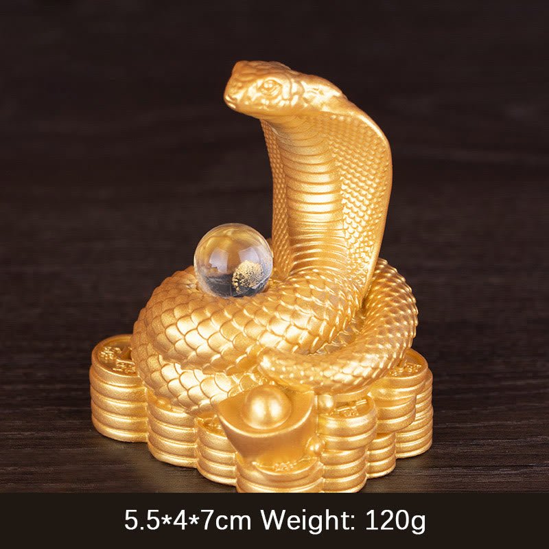Buddha Stones Year Of The Snake Ingots Copper Coins Ball Wealth Resin Statue Home Decoration - Image 2