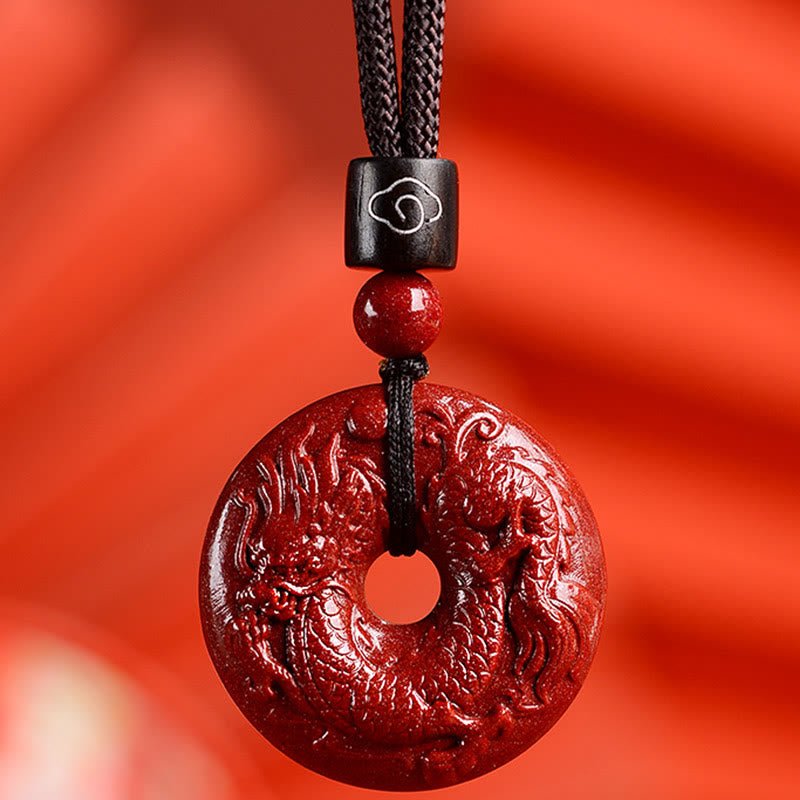 Buddha Stones Chinese Zodiac Cinnabar Peace Buckle Calm Necklace Pendant - Image 23