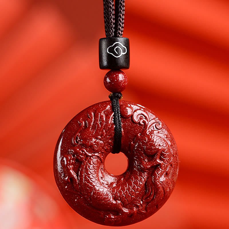 Buddha Stones Chinese Zodiac Cinnabar Peace Buckle Calm Necklace Pendant - Image 24