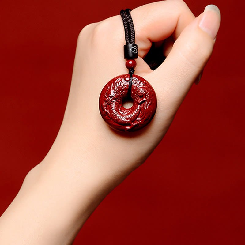 Buddha Stones Chinese Zodiac Cinnabar Peace Buckle Calm Necklace Pendant - Image 25