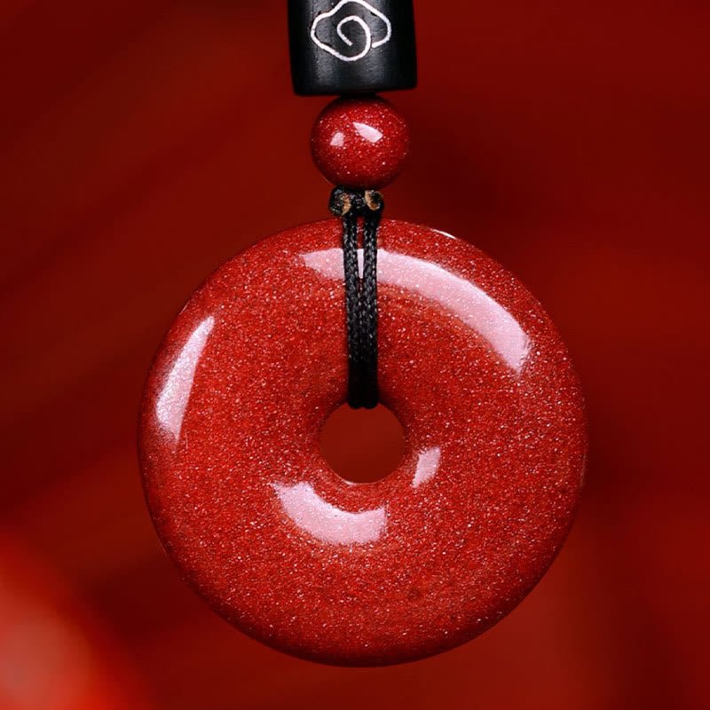 Buddha Stones Chinese Zodiac Cinnabar Peace Buckle Calm Necklace Pendant - Image 4