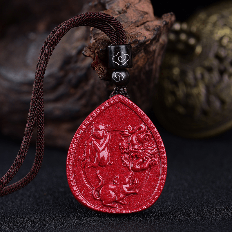 Buddha Stones Chinese Zodiac Cinnabar Blessing Necklace Pendant - Image 2