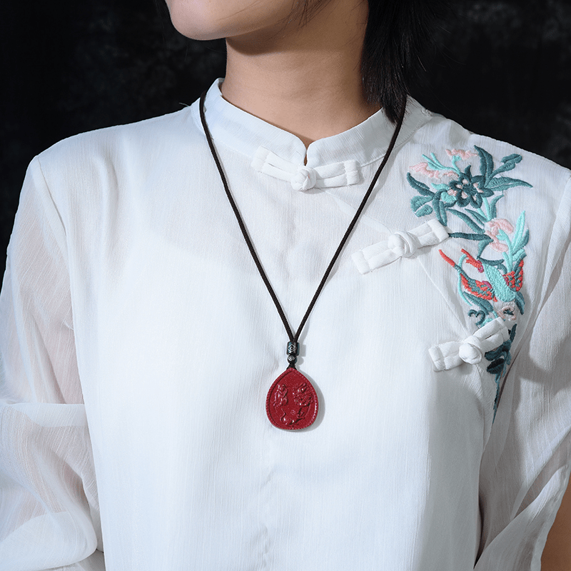 Buddha Stones Chinese Zodiac Cinnabar Blessing Necklace Pendant - Image 4