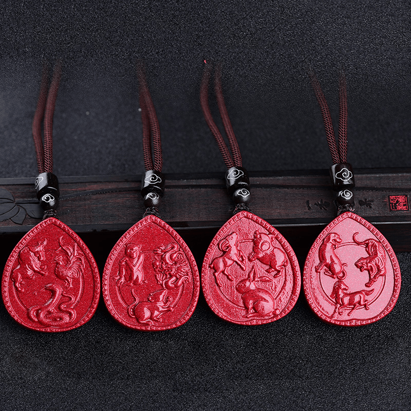 Buddha Stones Chinese Zodiac Cinnabar Blessing Necklace Pendant - Image 13