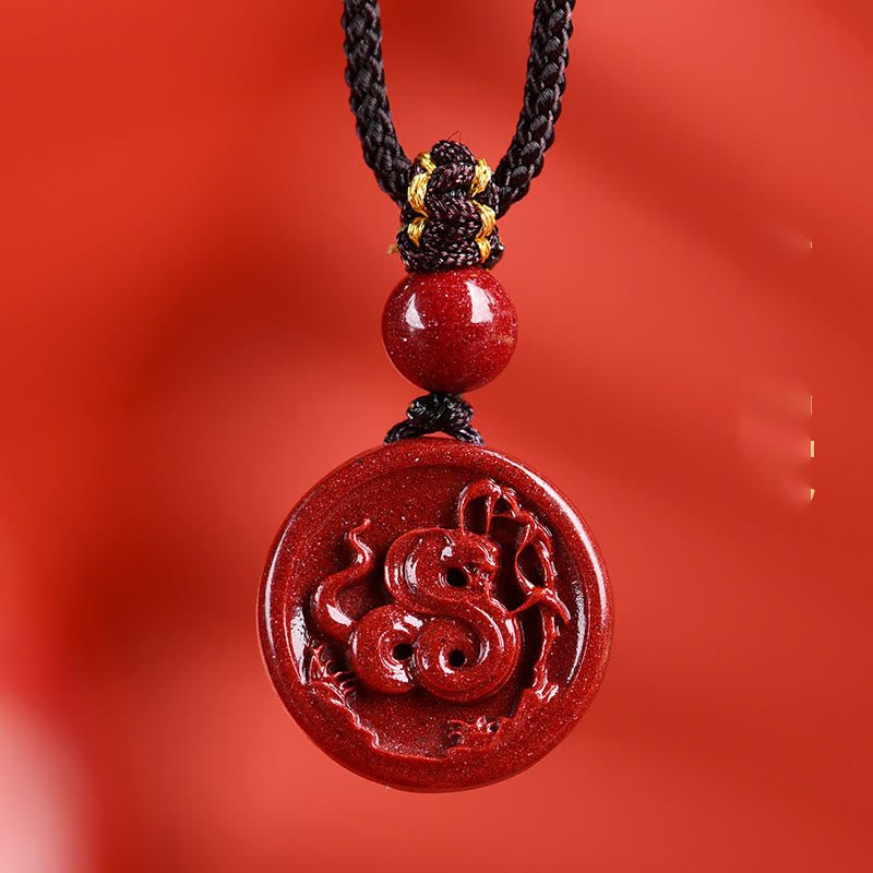 Buddha Stones Chinese Zodiac Cinnabar Calm Phone Hanging Decoration Key Chain Necklace Pendant