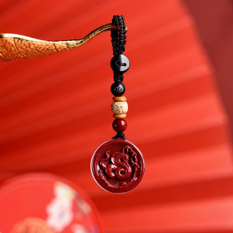 Buddha Stones Chinese Zodiac Cinnabar Calm Phone Hanging Decoration Key Chain Necklace Pendant - Image 2