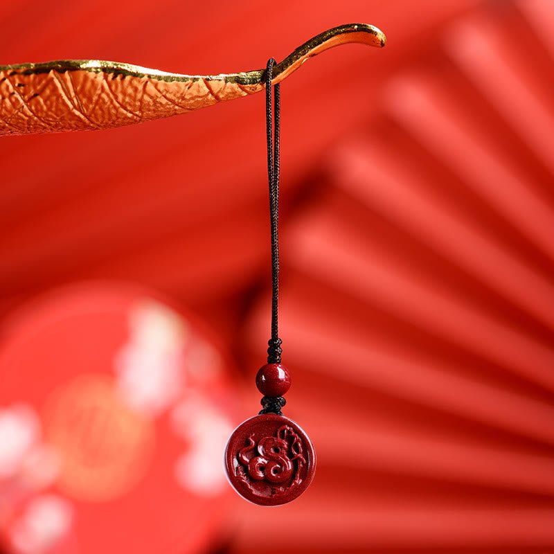 Buddha Stones Chinese Zodiac Cinnabar Calm Phone Hanging Decoration Key Chain Necklace Pendant - Image 3