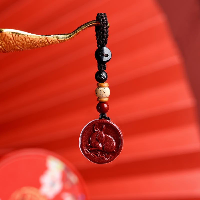 Buddha Stones Chinese Zodiac Cinnabar Calm Phone Hanging Decoration Key Chain Necklace Pendant - Image 21