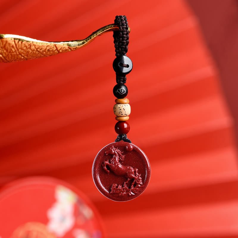 Buddha Stones Chinese Zodiac Cinnabar Calm Phone Hanging Decoration Key Chain Necklace Pendant - Image 27