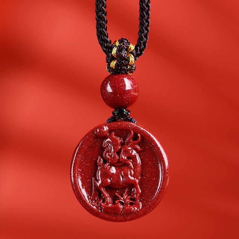 Buddha Stones Chinese Zodiac Cinnabar Calm Phone Hanging Decoration Key Chain Necklace Pendant - Image 29