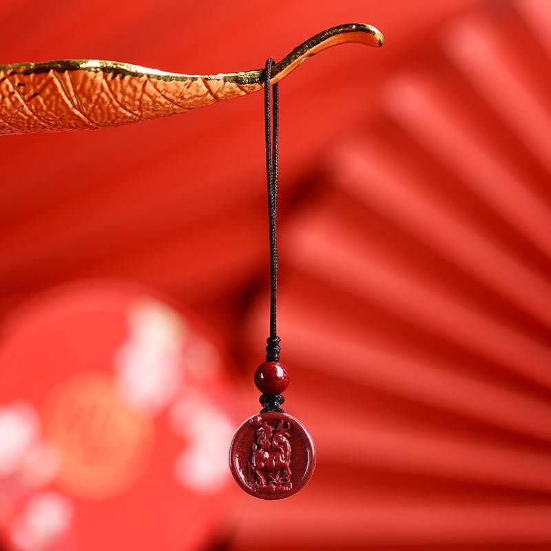 Buddha Stones Chinese Zodiac Cinnabar Calm Phone Hanging Decoration Key Chain Necklace Pendant - Image 31