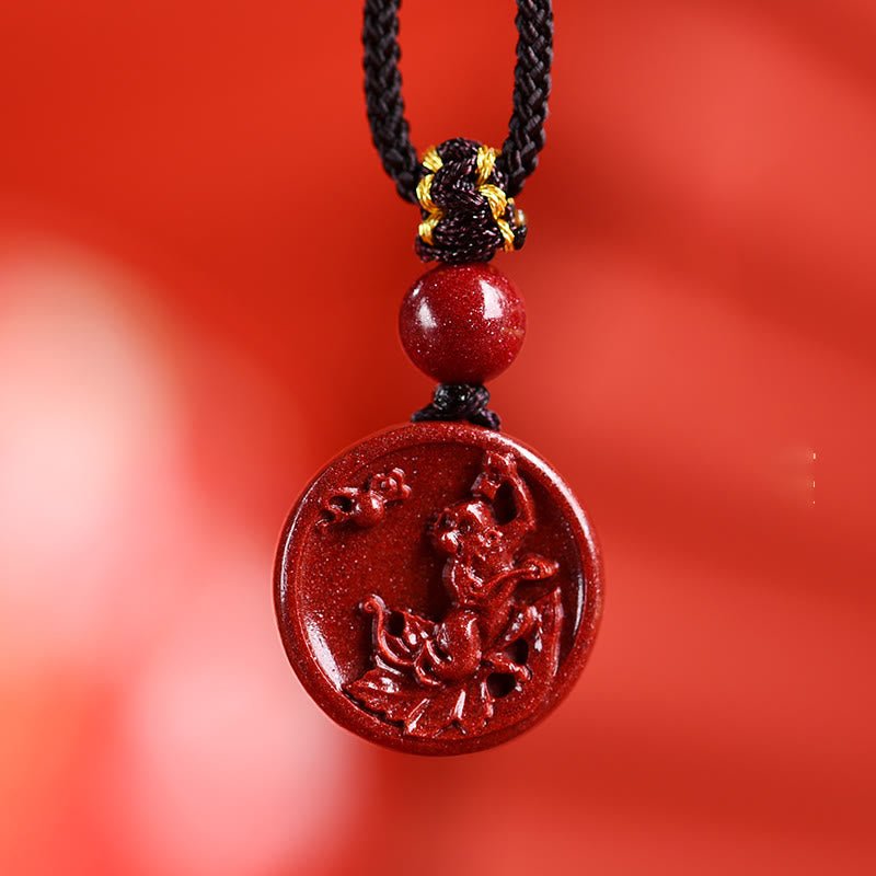 Buddha Stones Chinese Zodiac Cinnabar Calm Phone Hanging Decoration Key Chain Necklace Pendant - Image 32