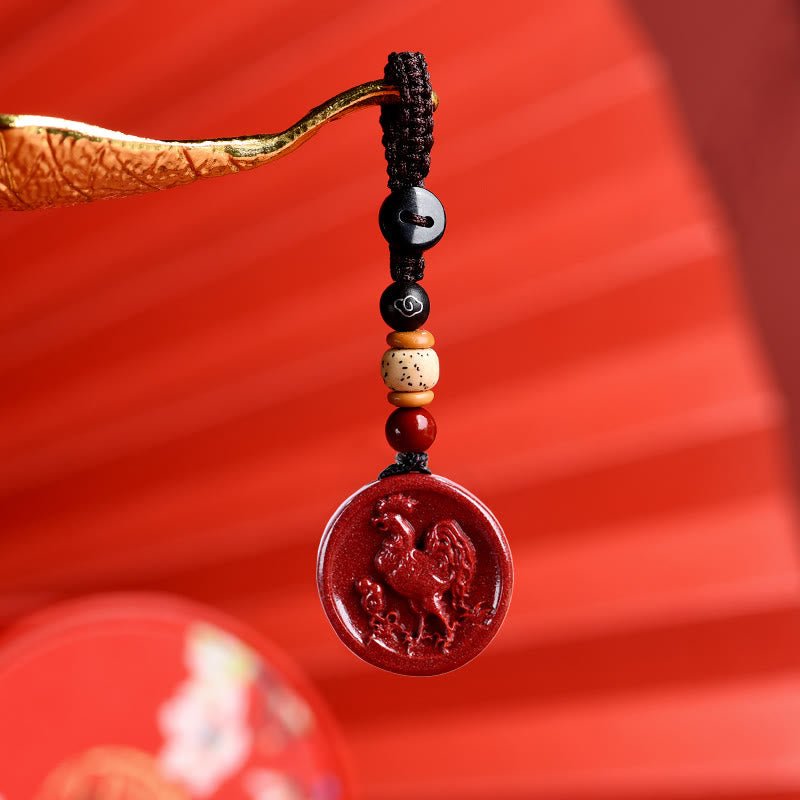 Buddha Stones Chinese Zodiac Cinnabar Calm Phone Hanging Decoration Key Chain Necklace Pendant - Image 36