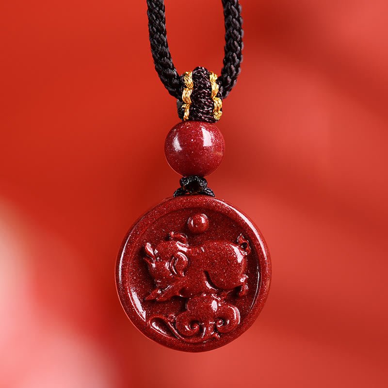 Buddha Stones Chinese Zodiac Cinnabar Calm Phone Hanging Decoration Key Chain Necklace Pendant - Image 41