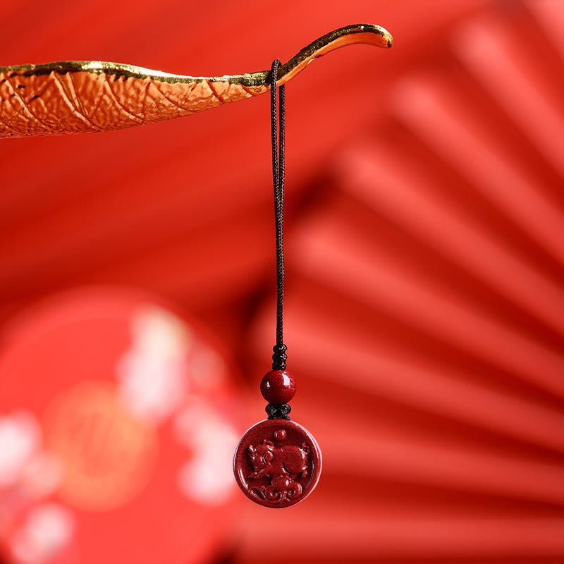 Buddha Stones Chinese Zodiac Cinnabar Calm Phone Hanging Decoration Key Chain Necklace Pendant - Image 43