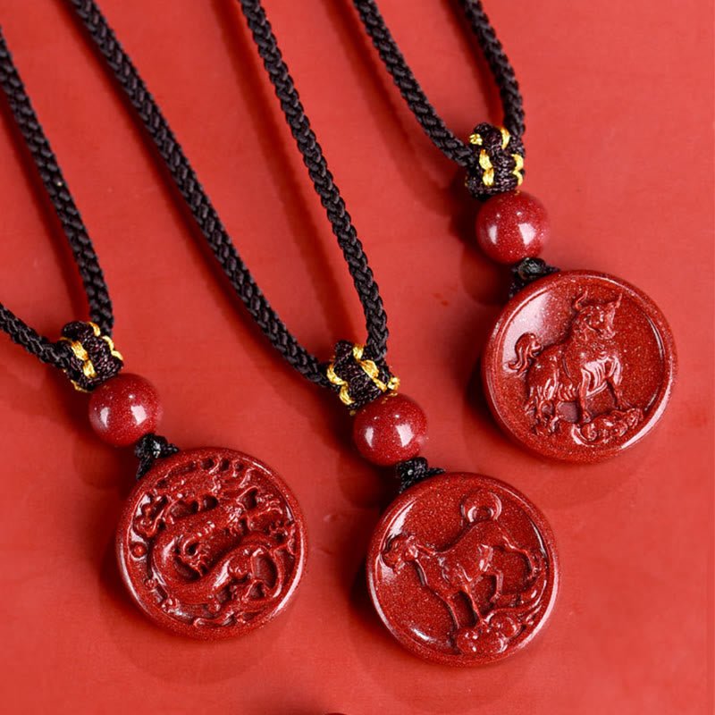 Buddha Stones Chinese Zodiac Cinnabar Calm Phone Hanging Decoration Key Chain Necklace Pendant - Image 44