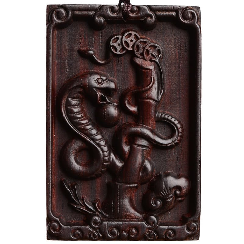 Buddha Stones Chinese Zodiac Small Leaf Red Sandalwood Calm Necklace Pendant - Image 6