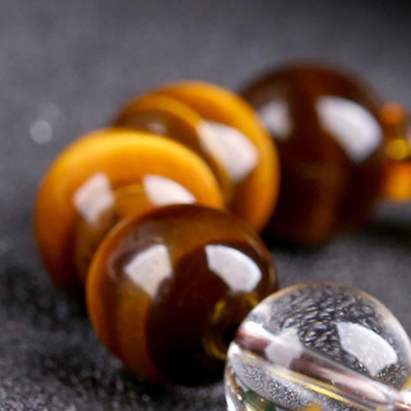 Buddha Stones Chinese Zodiac Tiger Eye White Crystal Courage Bracelet - Image 28