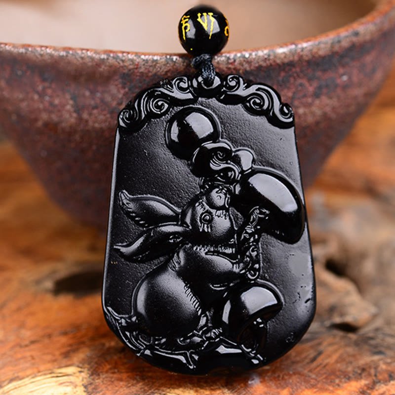 Buddha Stones Chinese Zodiac Obsidian Purification Fulfilment Necklace Pendant - Image 23