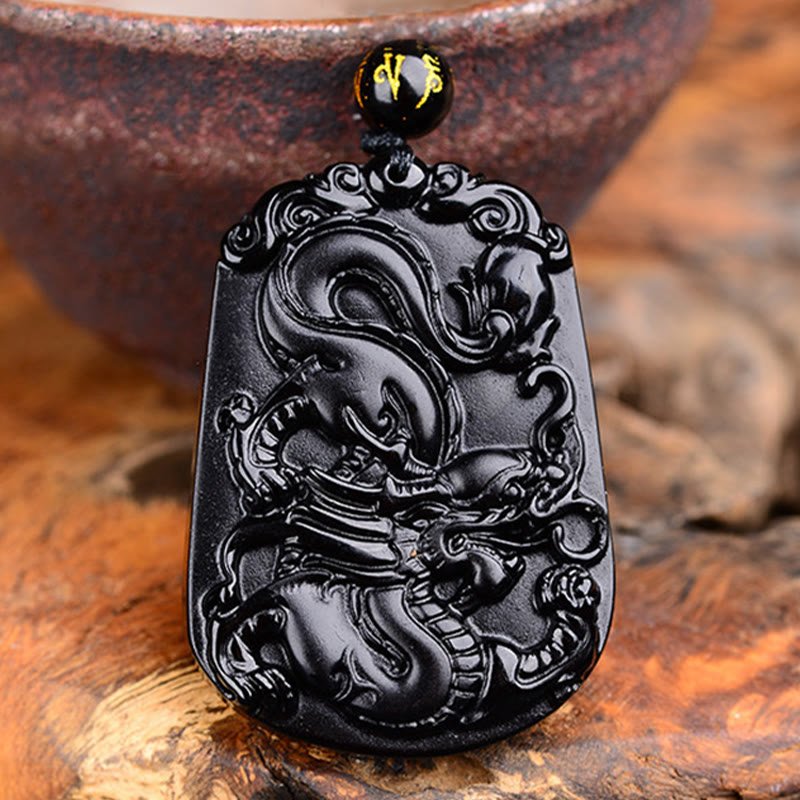 Buddha Stones Chinese Zodiac Obsidian Purification Fulfilment Necklace Pendant - Image 25