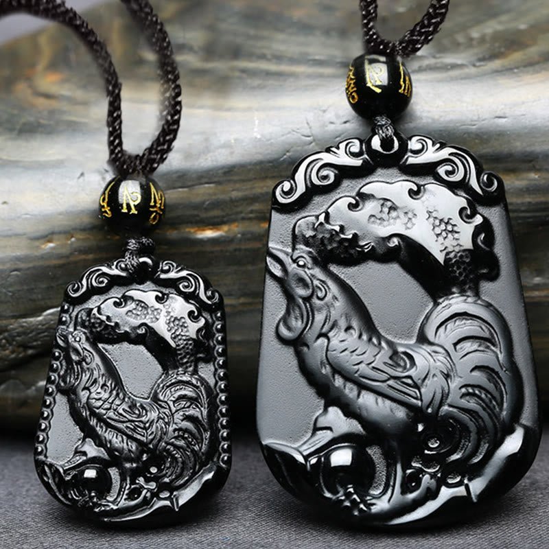 Buddha Stones Chinese Zodiac Obsidian Purification Fulfilment Necklace Pendant - Image 34