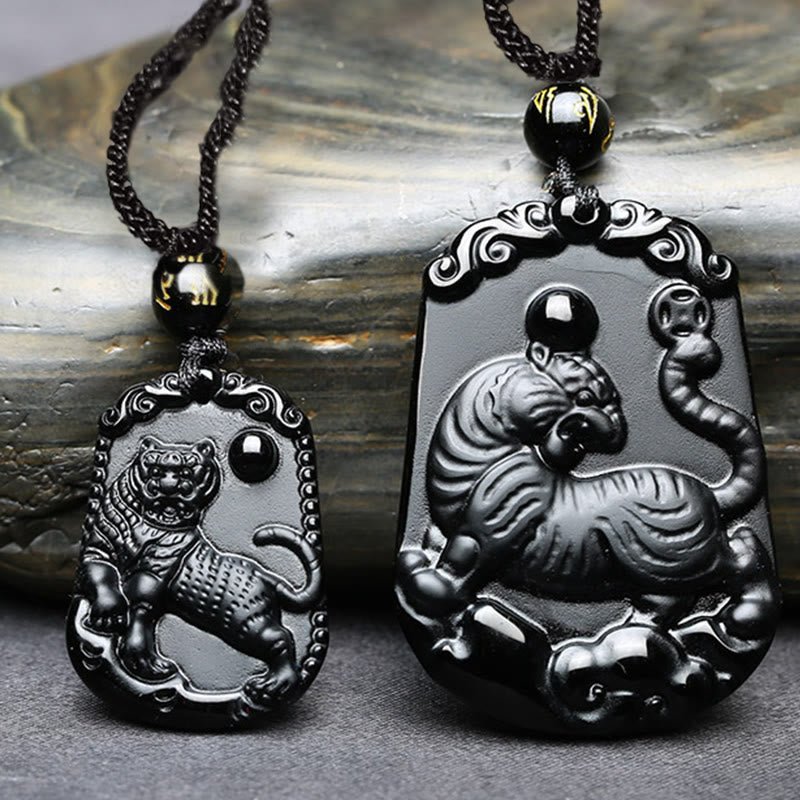 Buddha Stones Chinese Zodiac Obsidian Purification Fulfilment Necklace Pendant - Image 22
