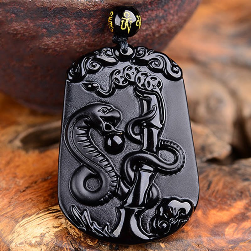 Buddha Stones Chinese Zodiac Obsidian Purification Fulfilment Necklace Pendant - Image 14