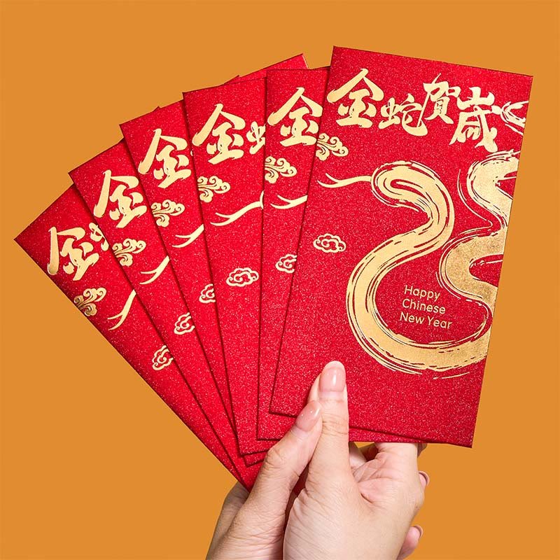 Buddha Stones 6Pcs Chinese Red Envelope Year of the Snake Lucky Money Envelopes 2025 New Year - Image 5