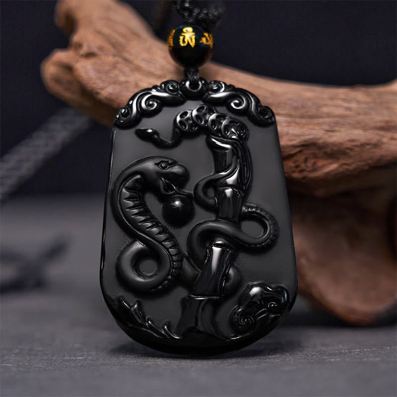 Buddha Stones Chinese Zodiac Obsidian Purification Fulfilment Necklace Pendant - Image 4