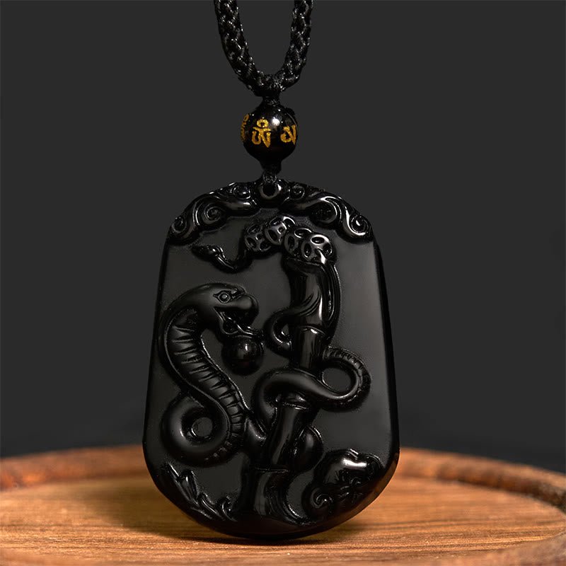 Buddha Stones Chinese Zodiac Obsidian Purification Fulfilment Necklace Pendant - Image 12