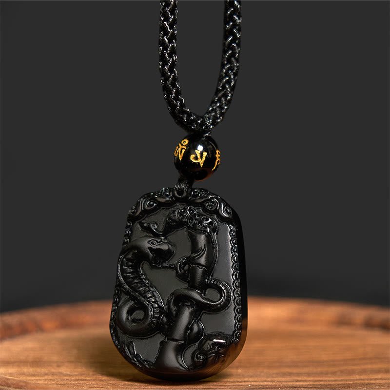 Buddha Stones Chinese Zodiac Obsidian Purification Fulfilment Necklace Pendant - Image 13