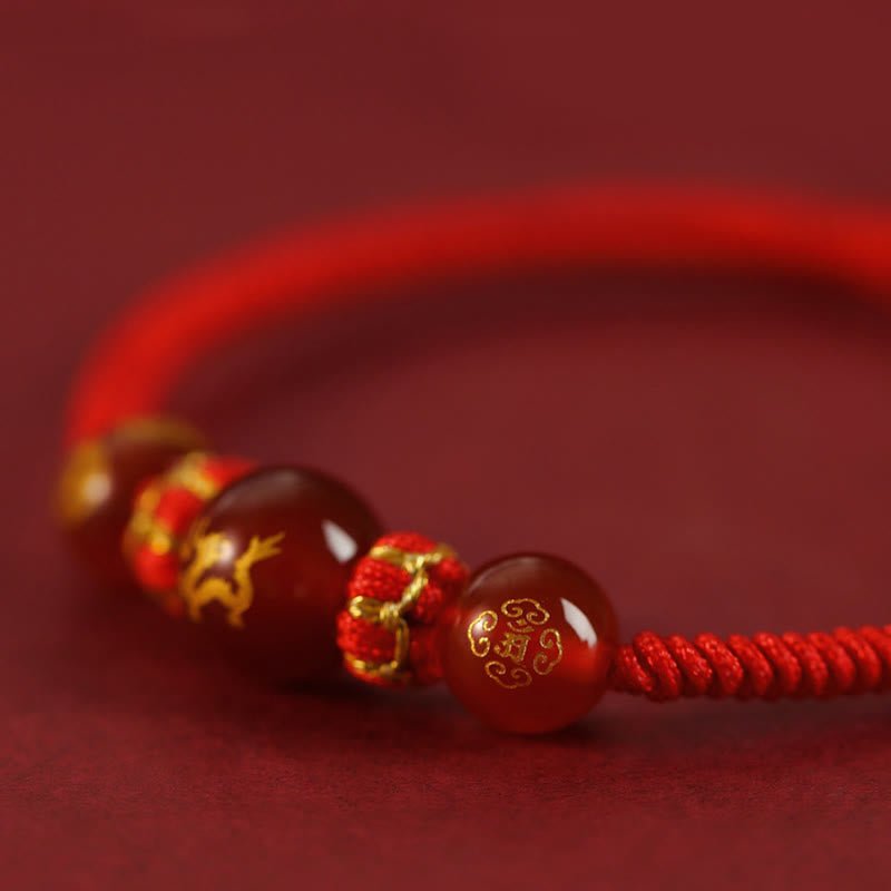 Buddha Stones Handmade Red Agate Chinese Zodiac Red String Braided Protection Bracelet - Image 19