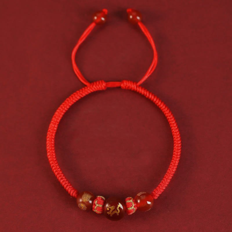Buddha Stones Handmade Red Agate Chinese Zodiac Red String Braided Protection Bracelet - Image 14