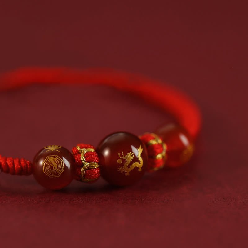 Buddha Stones Handmade Red Agate Chinese Zodiac Red String Braided Protection Bracelet - Image 20