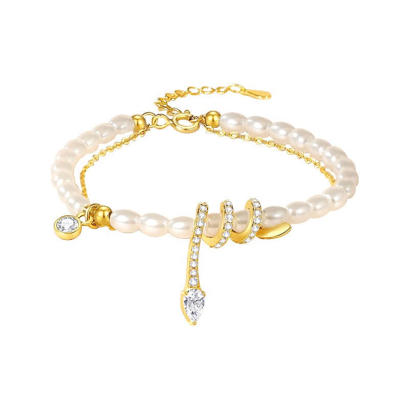 Buddha Stones 925 Sterling Silver Year Of The Snake Pearl Bracelet Necklace Pendant - Image 9