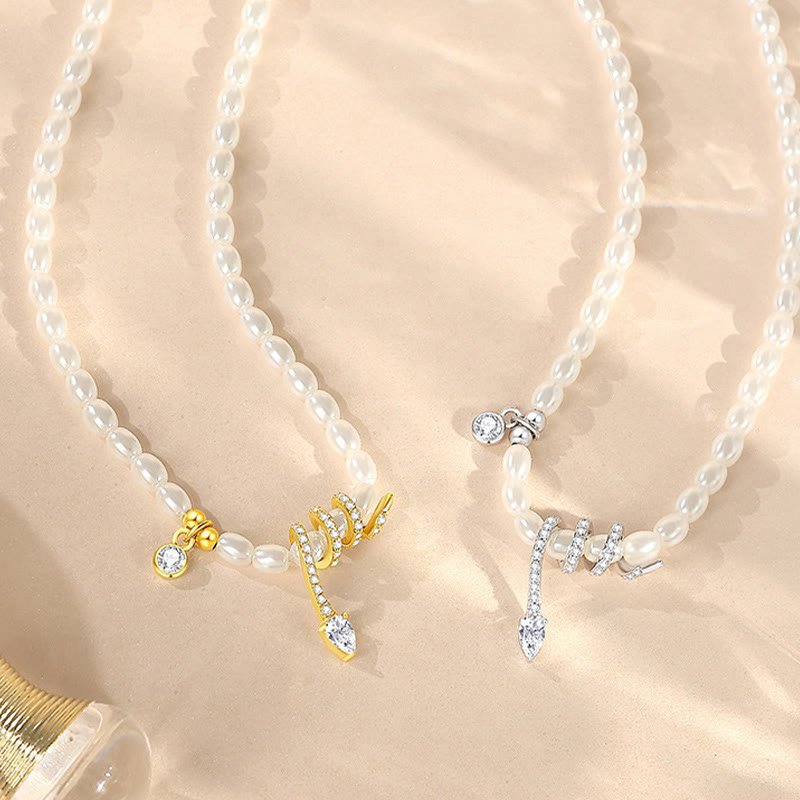 Buddha Stones 925 Sterling Silver Year Of The Snake Pearl Bracelet Necklace Pendant - Image 4