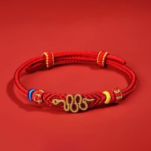 Buddha Stones Red String Eight Thread Peace Knot Year Of The Snake Protection Braided Bracelet