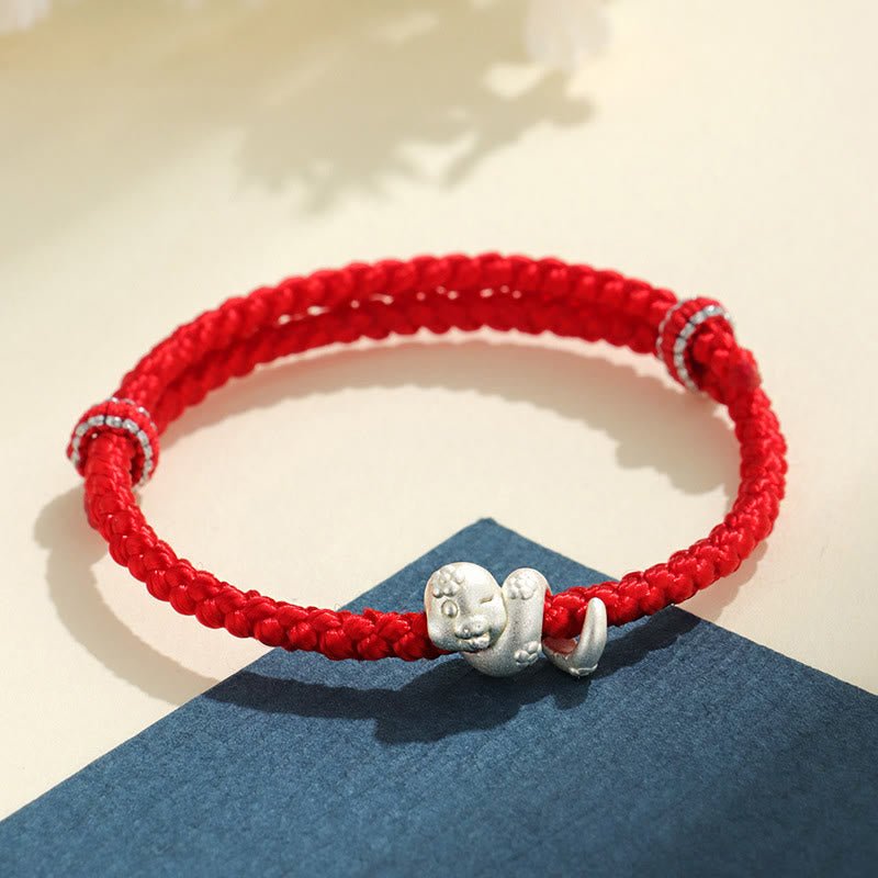 Buddha Stones Handmade 999 Sterling Silver Year Of Snake Red String Luck Braided Bracelet - Image 10