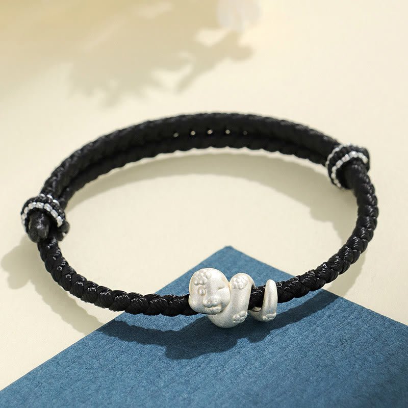 Buddha Stones Handmade 999 Sterling Silver Year Of Snake Red String Luck Braided Bracelet - Image 13